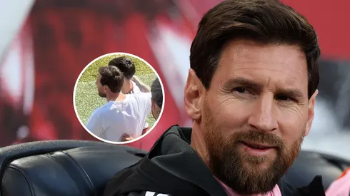 Messi vio la clasificación de River a semifinales en el IMCF Stadium.